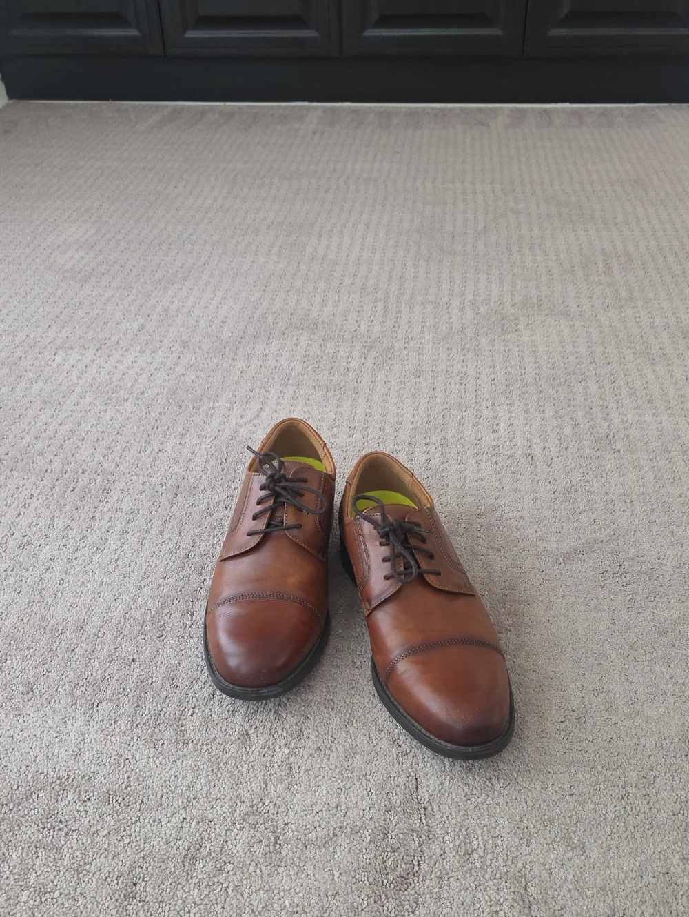Florsheim Tan Brown Leather Cap-Toe Derby Shoes